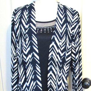 RUSSELL KEMP  Navy & White 1-Piece Top  Size XL